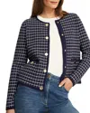 Hobbs London Enya Knitted Jacket In Midnight Ivory