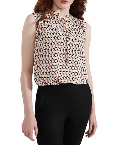 Hobbs London Esmeralda Geo Print Blouse In Ivory Black