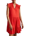 Hobbs London Estella Sleeveless Tiered Dress In Scarlet Red