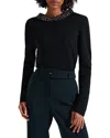 Hobbs London Esther Embellished Sweater In Black