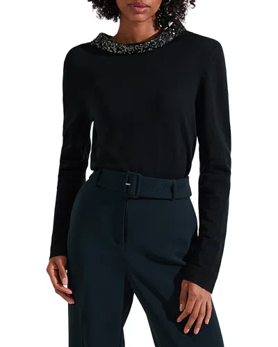 Hobbs London Esther Embellished Sweater In Black