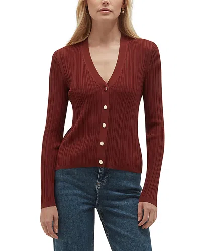 Hobbs London Etta Ribbed Cardigan In Red