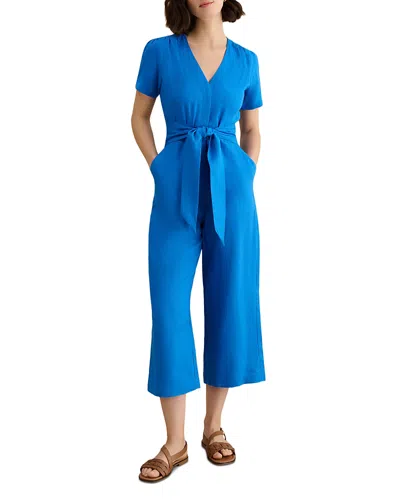 Hobbs London Evie Linen Jumpsuit In Blue