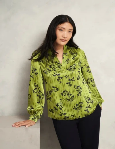Hobbs London Fara Blouse In Green