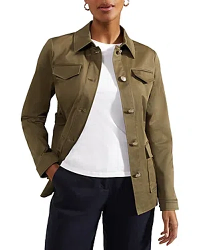 Hobbs London Farrah Utility Jacket In Olive Green