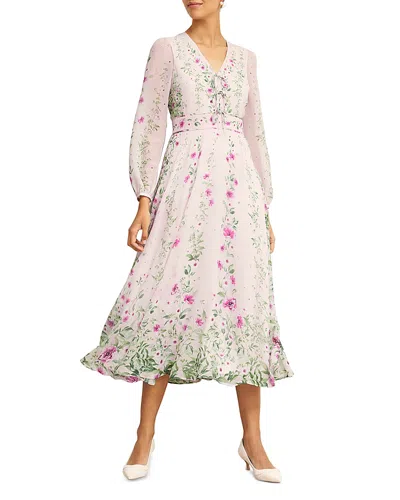 Hobbs London Fay Silk Dress In Pink Multi