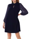 Hobbs London Faye Velvet Dress In Midnight Navy