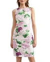 HOBBS LONDON FIONA FLORAL PRINT SLEEVELESS SHEATH DRESS