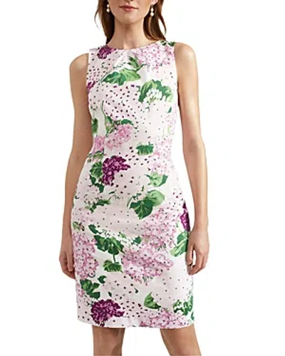 Hobbs London Fiona Floral Print Sleeveless Sheath Dress In Ivory Multi