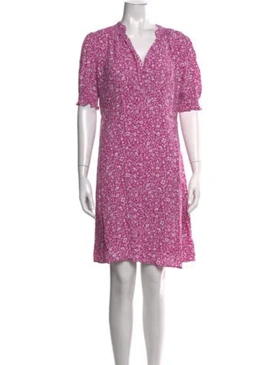 Pre-owned Hobbs London Floral Print Mini Dress In Purple