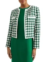 Hobbs London Genevieve Houndstooth Checkered Jacket In Green Ivory