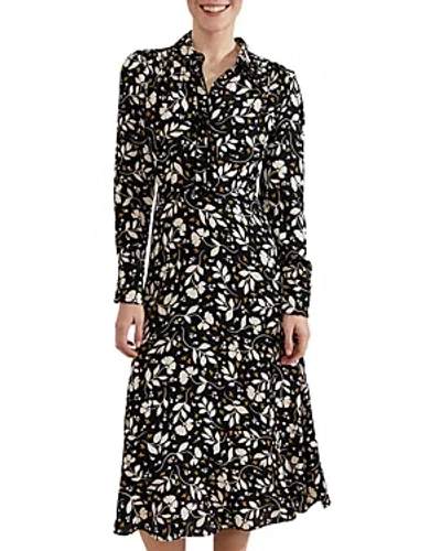 Hobbs London Georgina Printed Dress In Black Mult