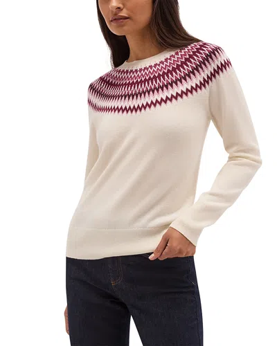 Hobbs London Greta Fairisle Round Neck Sweater In Black