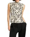 Hobbs London Harptree Floral Print Top In Neutral