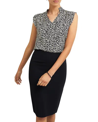 Hobbs London Hilda Top In Navy Multi