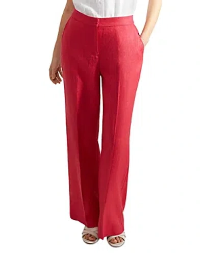 Hobbs London Hobss London Mirabel Linen Wide Leg Pants In Raspberry