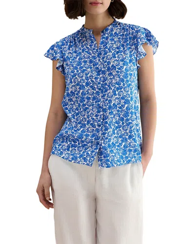 Hobbs London Huda Blouse In Blue