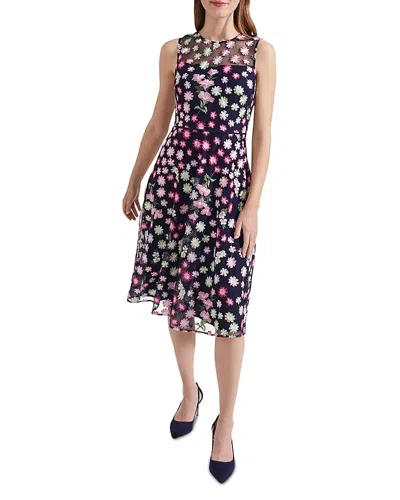 Hobbs London Ira Embroidered Dress In Navy Multi