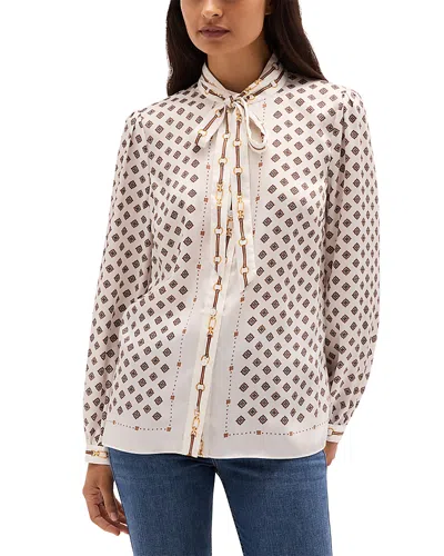 Hobbs London Iva Chain Print Blouson Sleeve Blouse In Multi