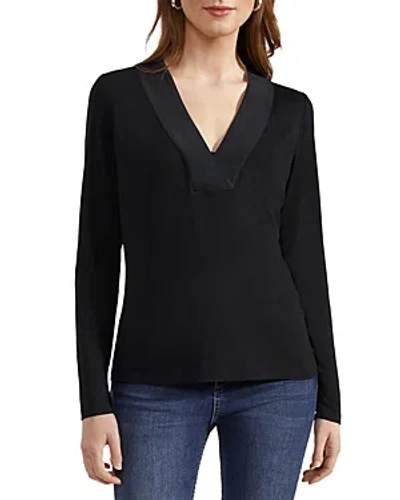 Hobbs London Jonie Long Sleeve Top In Navy