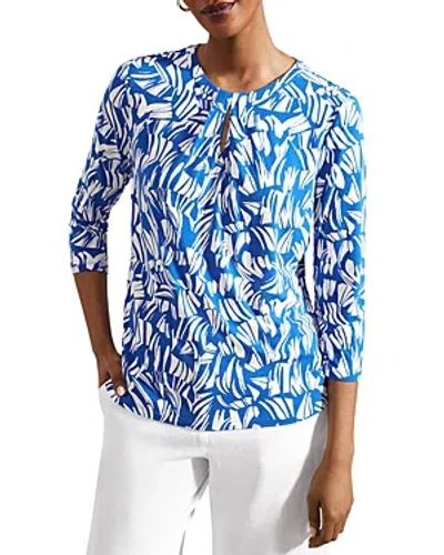 Hobbs London Julia Printed Top In Blue