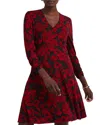 Hobbs London Julietta Jersey Dress In Black Red