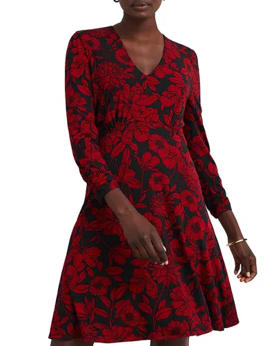 Hobbs London Julietta Jersey Dress In Black Red