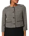 Hobbs London Kathy Tweed Jacket In Black Ivory