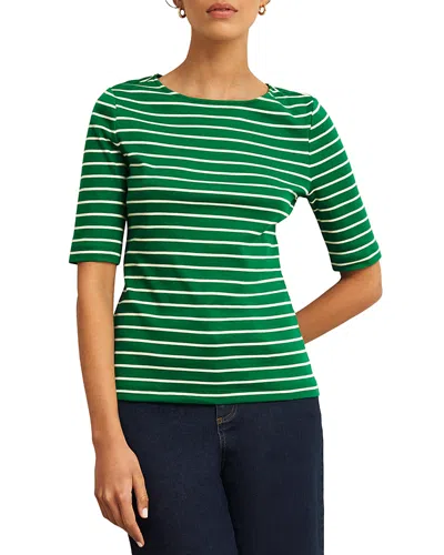 Hobbs London Katie Button Back Top In Green Ivory