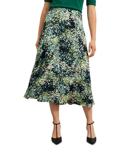 Hobbs London Kiara Midi Skirt In Green Multi