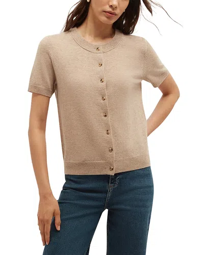 Hobbs London Kimmi Short Sleeve Cardigan In Brown