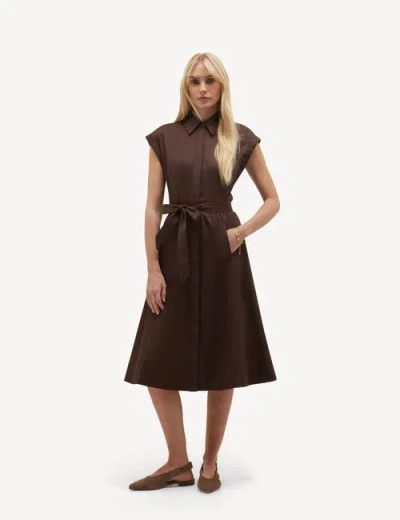 Hobbs London Kristen Belted Shirt Dress In Brown