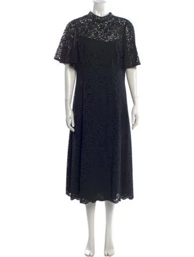 Pre-owned Hobbs London Lace Pattern Long Dress In Multi