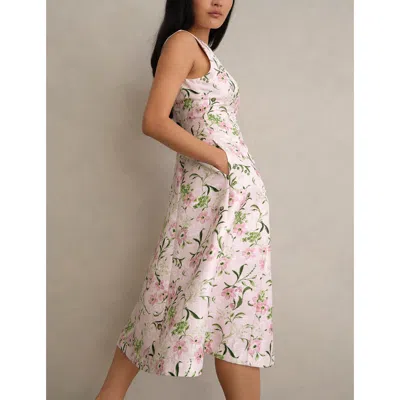 Hobbs London Lana Midi Dress In White