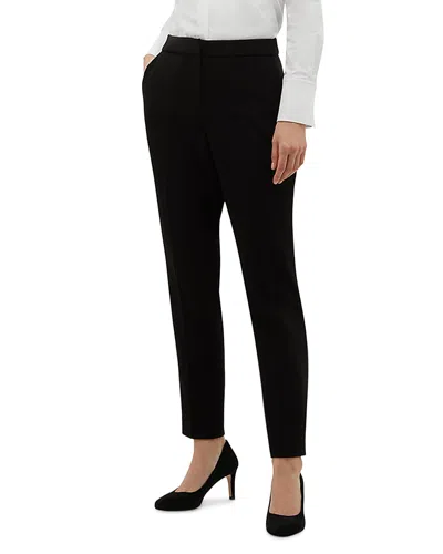 Hobbs London Lea Slim Mid Rise Trousers In Black