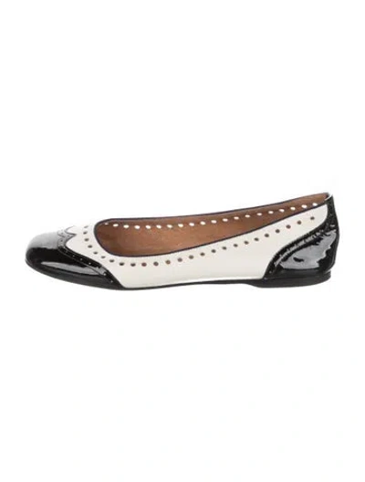 Pre-owned Hobbs London Leather Colorblock Pattern Ballet Flats In Neutral