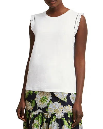 Hobbs London Leia Embroidered Top In Hobbs White