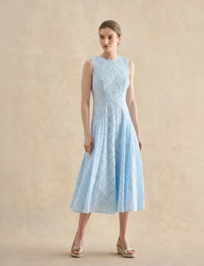Hobbs London Lexia Embroidered Dress In Blue