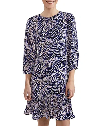 Hobbs London Lilith Printed Dress In Navy Blue