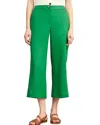 Hobbs London Lillie Linen Cropped Kick Flare Pants In Green