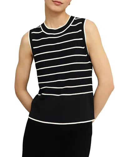 Hobbs London Limited Belmont Striped Top In Black Cream