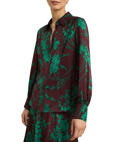 Hobbs London Limited Grasmere Shirt In Brown Green