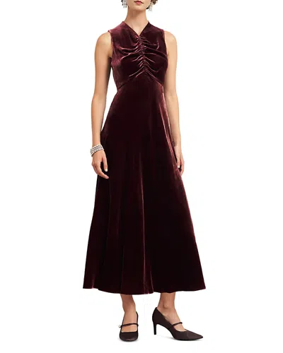 Hobbs London Limited Isleworth Velvet Dress In Cocoa Brown