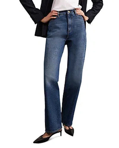 Hobbs London Leigh Straight Leg Jean In Mid Wash