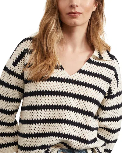 Hobbs London Limited Prue V Neck Jumper In Ivory Navy