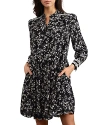 Hobbs London Victoria Printed Dress In Navy Ivory