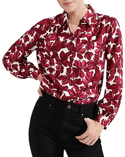 Hobbs London Livia Blouse In Pink Ivory