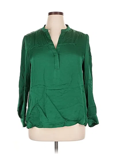 Pre-owned Hobbs London Long Sleeve Blouse In Green