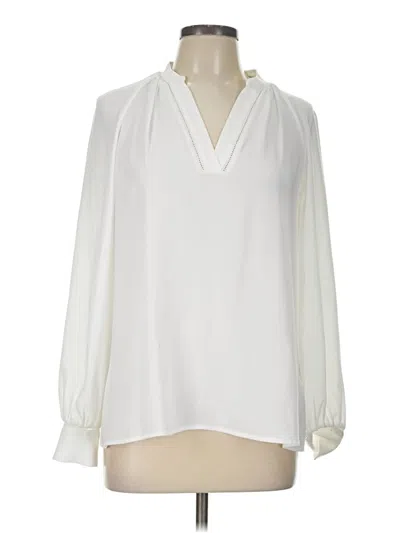 Pre-owned Hobbs London Long Sleeve Blouse In Ivory