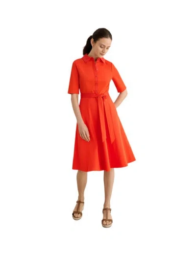 Hobbs London Loretta Midi Shirt Dress In Red